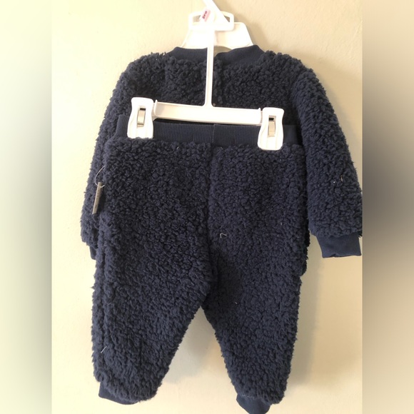 7 for All of Mankind Fuzzy Navy 2Pc Set, 6-9 Month - Picture 4 of 5
